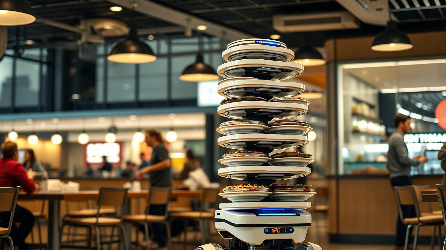 DINERBOT T5 in a busy chain restaurant