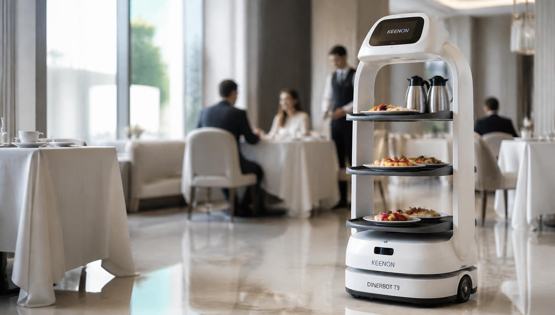 Keenon Dinerbot T9 delivering refreshments in a UK care home lounge