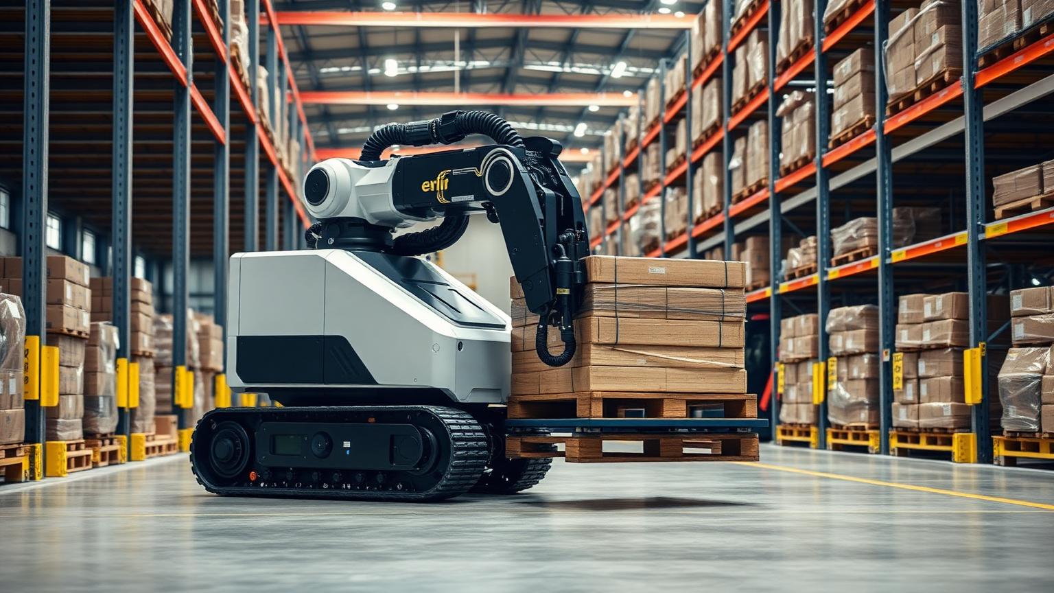 KEENON S300 moving a pallet in a warehouse
