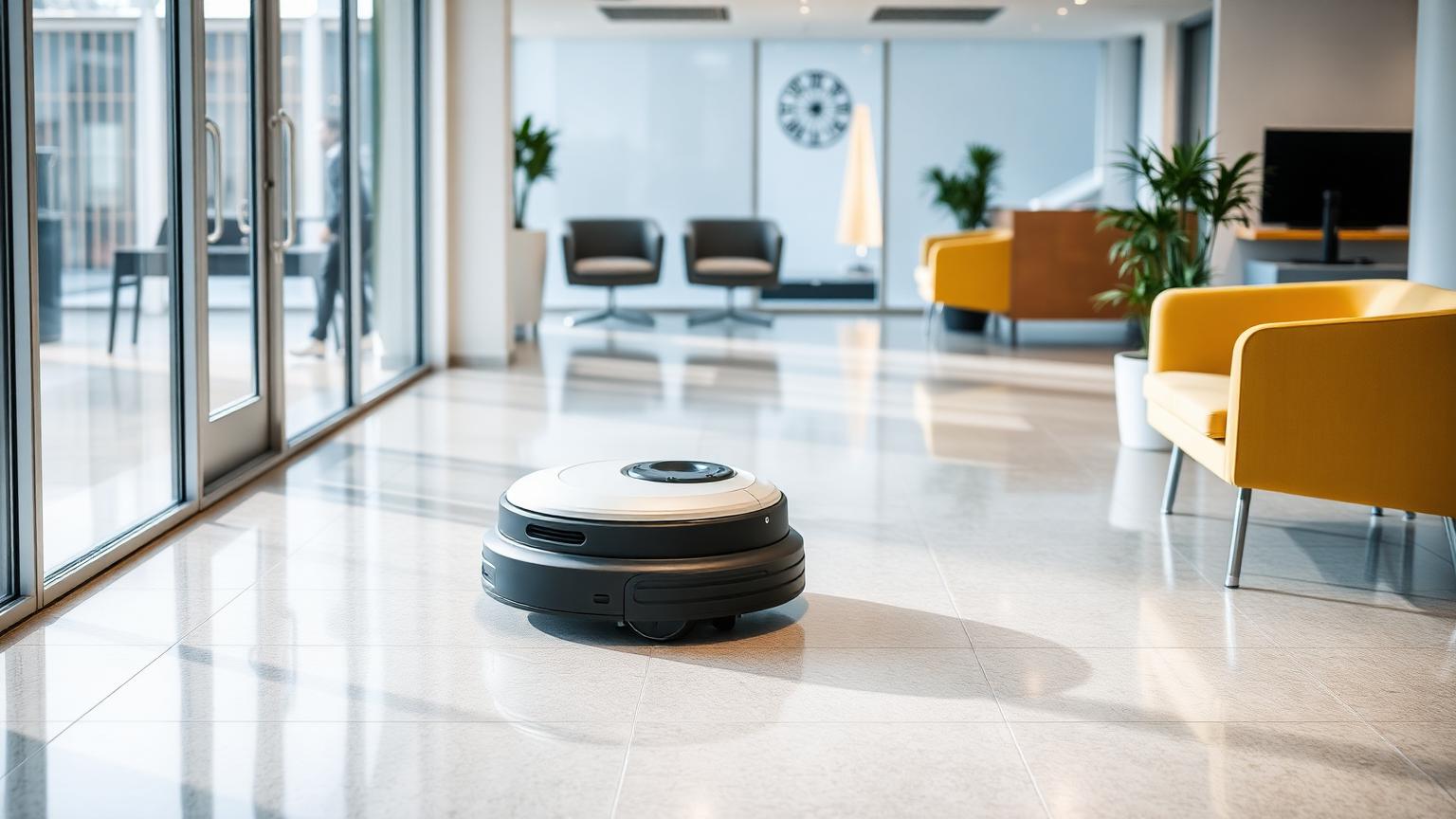 KLEENBOT C20 in a modern office reception