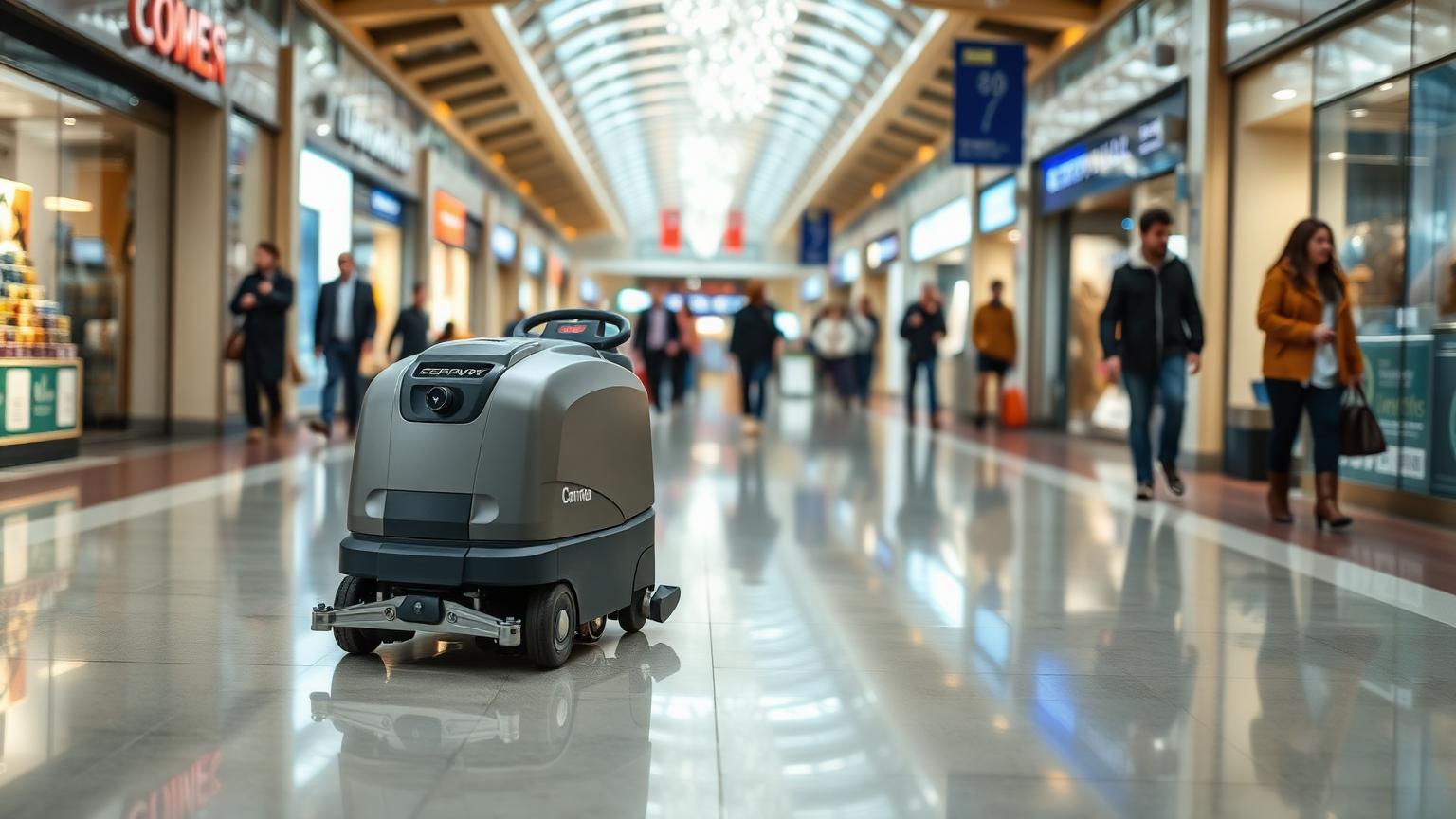 KLEENBOT C30 cleaning a shopping centre