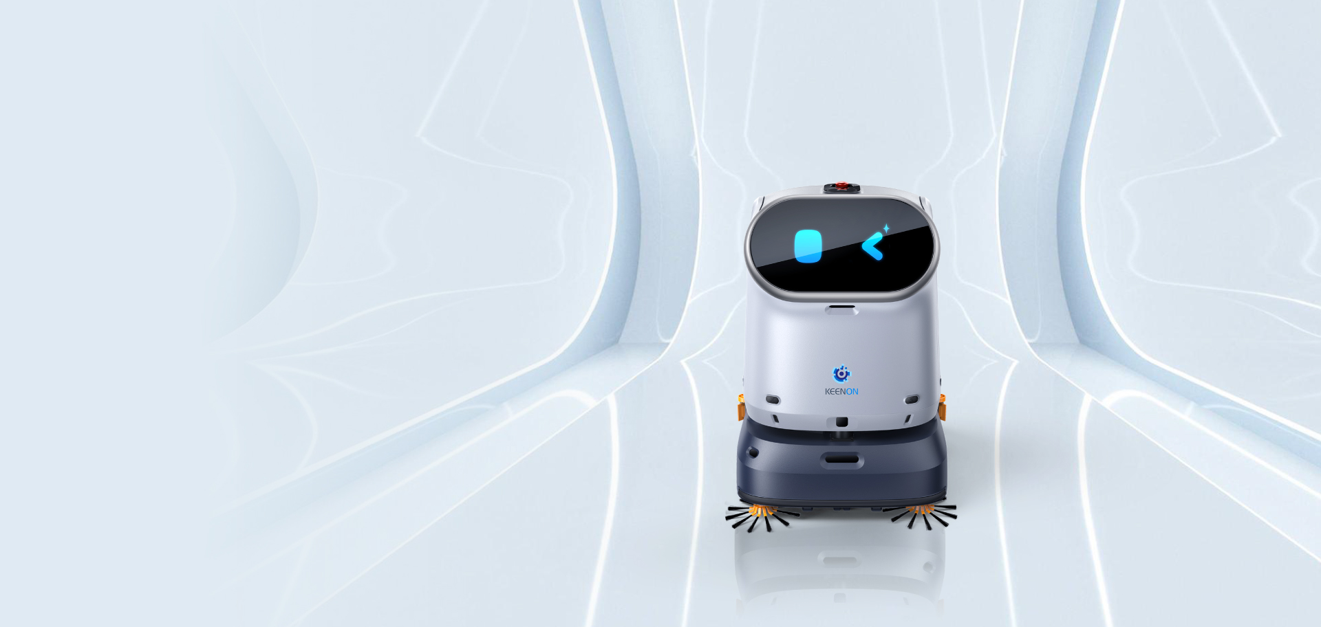 KLEENBOT C40 cleaning a commercial floor